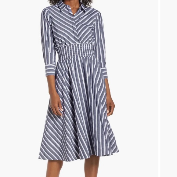 Eliza J Black and White Fit and Flare Dress with Pleated Skirt Size 12 - Picture 7 of 8